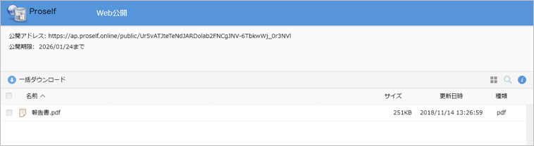 画像:Web公開ページ表示